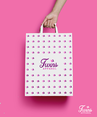 Twin Apparel Shopping Bag design brand identity branding business business bag design icon label and box design label design logo logo design packaging packaging design product design product packaging shopping bag stationery design