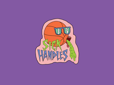 stick handles 80s rad 90s art 90s vibes basketball gnarly handdrawn illustration rad rad sticker retro sticker streeball