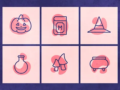 Halloween Icons branding flat flat illustration icon set illustration magic ui vector web witch