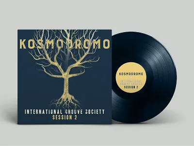 Kosmodromo - International Groove Society Session 2 band blue groove halftone illustration international kosmodromo music roots screen print screenprint screenprinting second session society tree vinyl vinyl record wood yellow