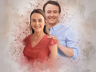 Portraits: Father & Daughter! digital painting graphic art illustration portraits