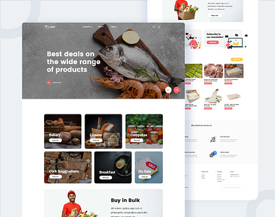 Sea Food Landing Page fish food and drink food app food illustration food landing page freebie indian design agency indian designer indianpix landing page minimal product landing page product page sanket sanket pal sea food webdesign