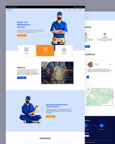 Inance bootstrap carpenter construction css electrician html5 maintenance plumber repair responsive template