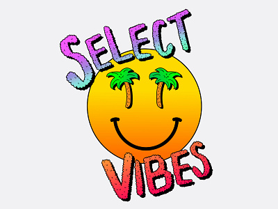 select vibes 90s handdrawn handdrawn logo illustration rad sticker sticker art sticker design summer tropical vibes