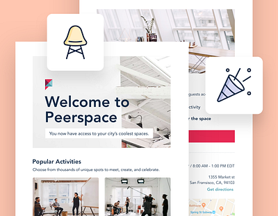 Peerspace | Email Templates communication email email campaign email design email marketing email template icons illustrations newsletter peerspace template ui ux