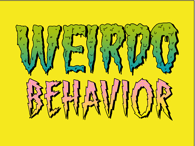 WEIRDO BEHAVIOR 80s 90s glarly illustration punk rad sticker sticker art sticker design