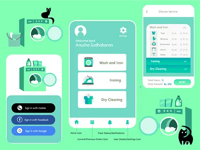 Laundry App UI illustration laundry app laundry service ui ux ui design ui designers ui designs uidesign ux design
