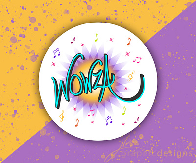 Wowza Digital Sticker adobe illustrator adobe photoshop design digital illustration encouragement fun graphic design illustration illustrator music art music icon sticker design vector