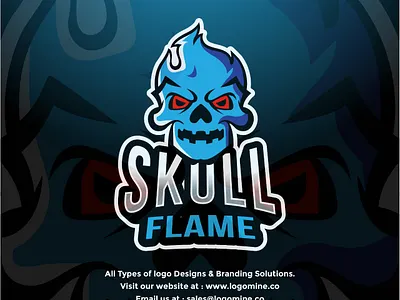 Skull fire logo brand identity branding character design design design illustration fire logo graphic design illustration illustrator logo design logomaker logomine logos mascot logo premium design premium mockup skull art skull logo template vector