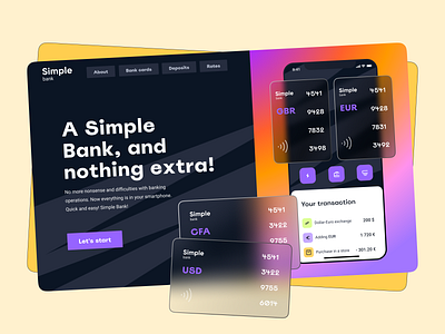 Simple bank | Online banking concept app bank bank app bank card banking banking app black creative design figma finance fintech future money smart ui vector