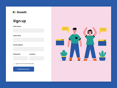 Sign up design minimal ui ux web