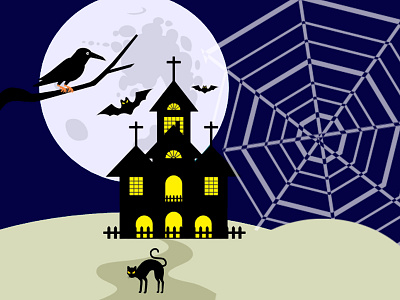 Happy Halloween animation art dribble dribble shot flat graphic design halloween halloween party homepage illustration illustrator scene ui ux vector website