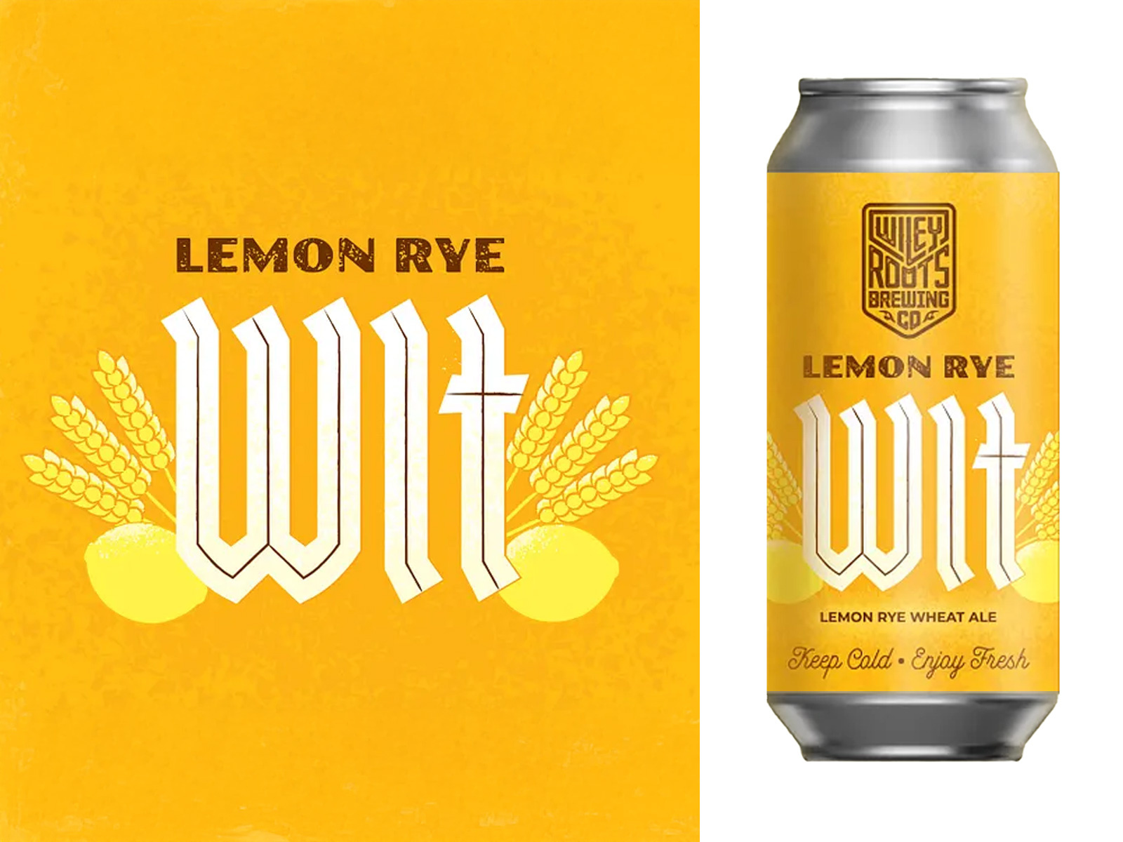 Lemon Rye Wit Label beer custom type label lettering packaging texture type yellow