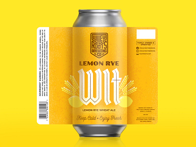 Lemon Rye Wit Label beer custom type label lettering packaging texture type yellow