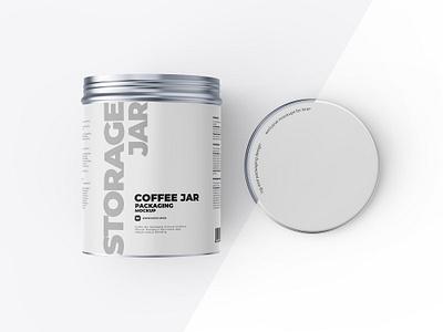 Metallic Storage Open Jar. Top view branding design chai coffee coffee packaging design jar mockup mockup psd packaging mockup psd round jar tea tin can