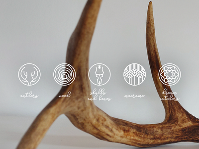 Kozorog ☀️ Raw Nature antlers bones drawing dreamcatcher egotreep icon illustration lineart macrame minimal natural nature skull vector wood