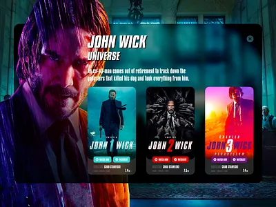 John Wick Universe - Web UI brand branding design flat identity illustration illustrator lettering logo type typography