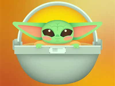 The Child art baby yoda branding character color creative design flat graphic design icon illustration illustrator logo mandalorian pattern risograph the child vector web design