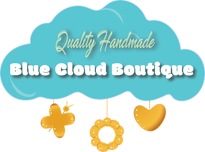 blue cloud boutique print bg branding illustration logo design vector