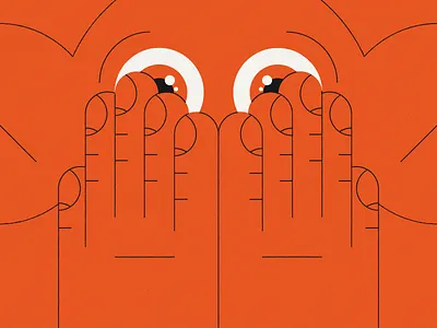 Vectober 26 – Hide character design hands hide illustration inktober line design scared simple stylized vectober vector