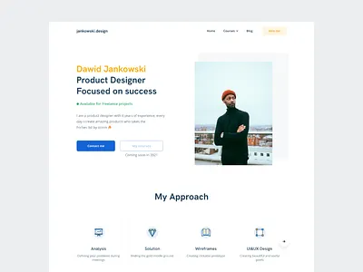 Portfolio & Courses website ( in progress ) clean design courses website design for hire minimalist portfolio ui ui design ux webdesign website website design websites