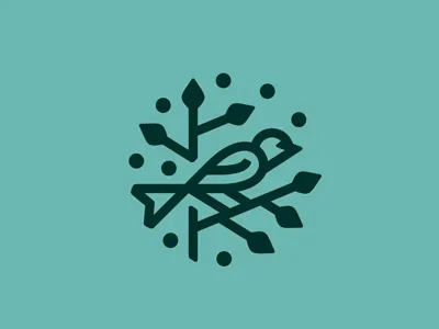 Bird Logo berries bird birdie branch ecology emblem geometric health icon landscape leaves line linear logo medicine mint nature outline sign tree