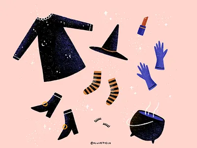 Witchy design graphic design halloween hand drawn illustration illustrator potion procreate spooky texture witch witchy