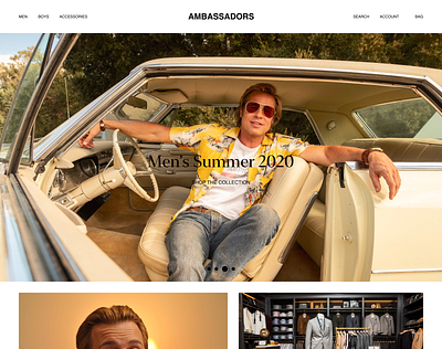 Ambassadors | Men's shop concept design dress ecommerce shop site smile store ui ui ux ux website