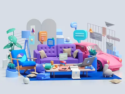 Web Illustrations 3d cinema 4d cinema4d design graphic design icons illustration inspiration modern octane