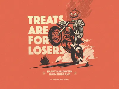 Halloween 2020 dirtbike dribbbleweeklywarmup fire halloween illustration jackolantern lockup moto motorcyle pumpkin skeleton skull spooky texture treats