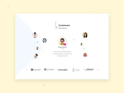Customers Reviews 02 - minimal avatar clean comment creative customer customers customers review design illustraion illustration logo carousel minimal partners review review box shape elements template ui user comment ux