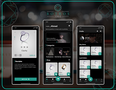 botros jewellery app app design icon ui ui ux design ui designer ux vector website design