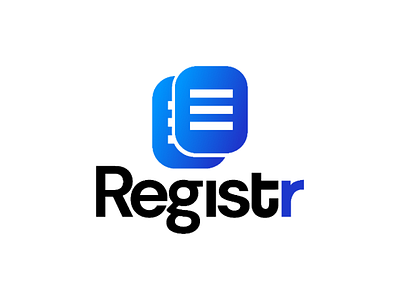 Registr logo registr document book