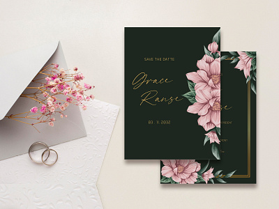 Wedding Invitation Card design wedding wedding design wedding invitation wedding invitation card wedding invitation elegant wedding invitation leaf flower wedding invitations wedding invites weddings