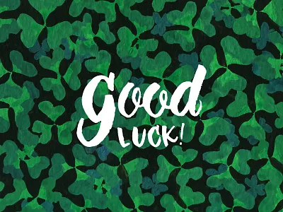 Good Luck! Clovers Card card clovers gouache illustration luck shamrock stationery