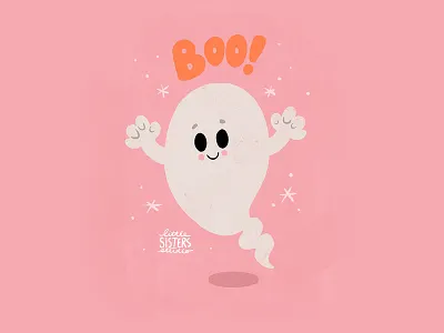 Boo! boo cute ghoul halloween lettering scary