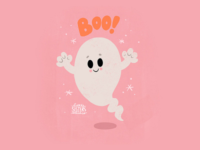 Boo! boo cute ghoul halloween lettering scary