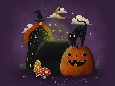 Happy Halloween dribbble halloween hocus pocus illustration illustrator prompt spooky