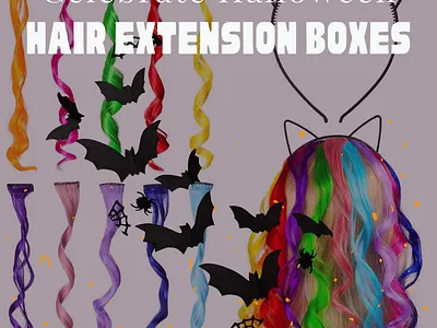Use Hair Extensions on Halloween branding branding design business businesscard cardboard boxes cosmetic boxes custom boxes custom boxes with logo custom hair extension boxe design hair extension hair extension boxes wholesale halloween illustration marketing packaging typogaphy ui ux