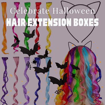 Use Hair Extensions on Halloween branding branding design business businesscard cardboard boxes cosmetic boxes custom boxes custom boxes with logo custom hair extension boxe design hair extension hair extension boxes wholesale halloween illustration marketing packaging typogaphy ui ux