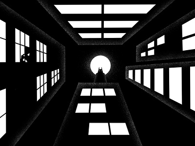 Inktober #26 - Hide batman buildings character dark hide illustration inktober inktober2020 lights moon night procreate procreate art shadows skyscrapers thierry fousse watching windows