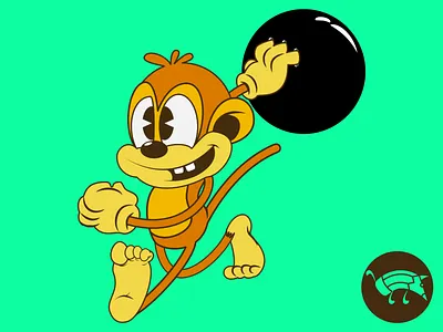 Bowling monkey affinity affinitydesigner bowling cartoon character character design digital illustration illustration monkey pencildog vector