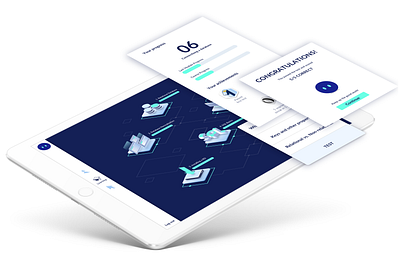 E-Learning Platform Mockup animation app database elearning illustration isometry it learning mockup platform school svg technology tool ui