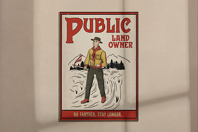 Public Land Owner Magazine Cover branding design illustration typography