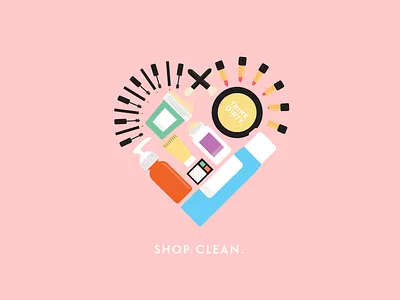 Think Dirty: Shop Clean. Banner banner branding illustration vector