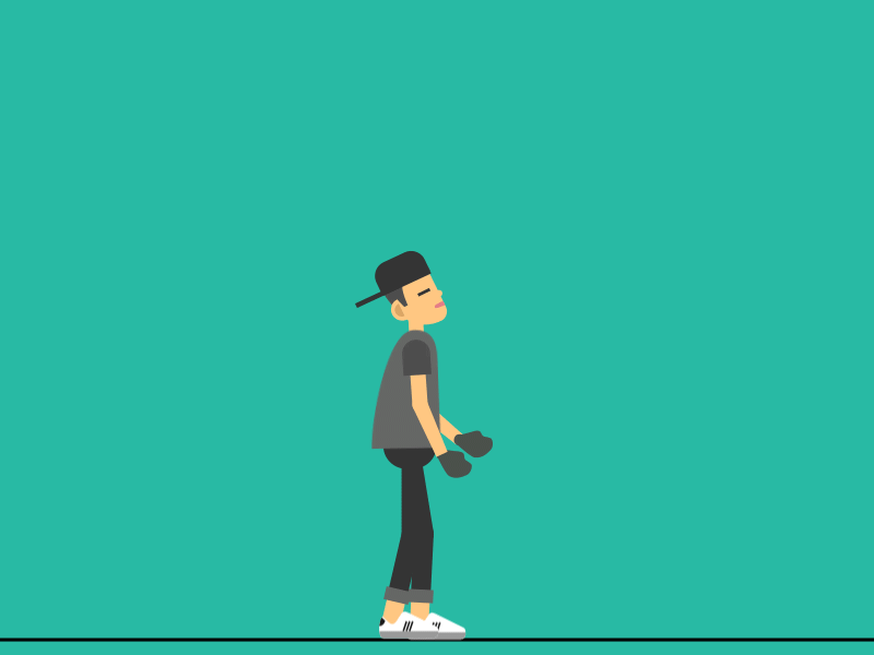 Boxer animation character animation flat illustration