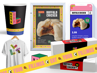 Bao Dat 8 bit american baozer brand branding buffalo chicken is so dank chinese fast food identity system illustration japanese logo mascot packaging pixel art restaurant texas webdesign