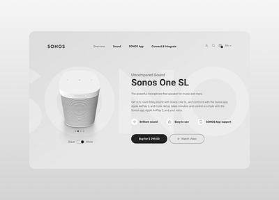 SONOS Web UI/UX Redesign - Light Mode app audio light mode product design sonos sound tech ui web design