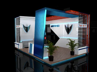 Booth Trade exhibition 2d plan 3d 3d modeling animation axonometric booth brand decoration design exterior home house interior realistic