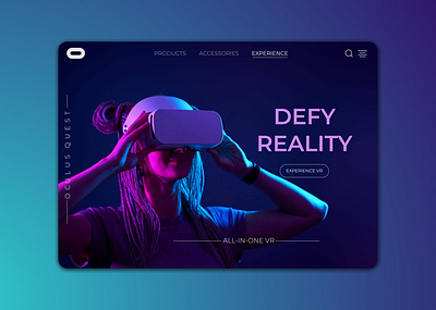 Daily UI 073 clean daily ui daily ui 073 daily ui 73 dailyuichallenge facebook fb figma landing page minimal oculus oculus quest redesign ui user experience userinterface ux virtual reality virtualreality vr